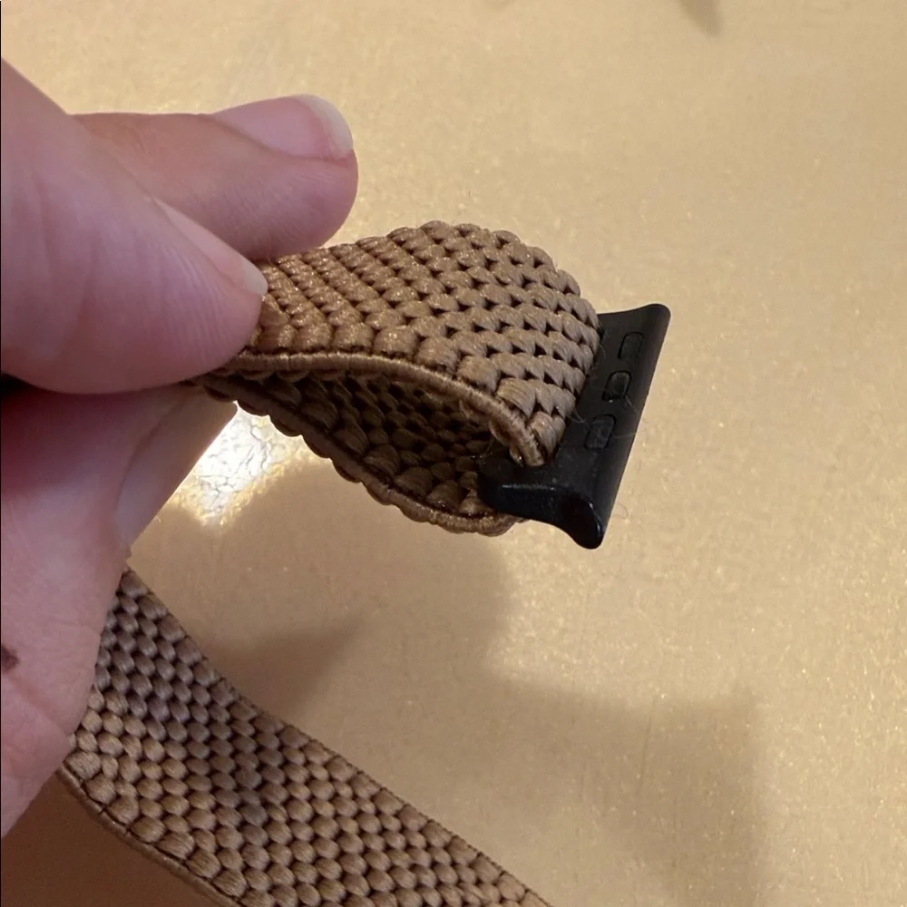 Set of Three Woven Watch Bands - White, Brown, Black. Fits 42mm Apple Watch Band
